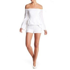 BCBGMaxAzria Bille Romper, Size 6, White, NWT